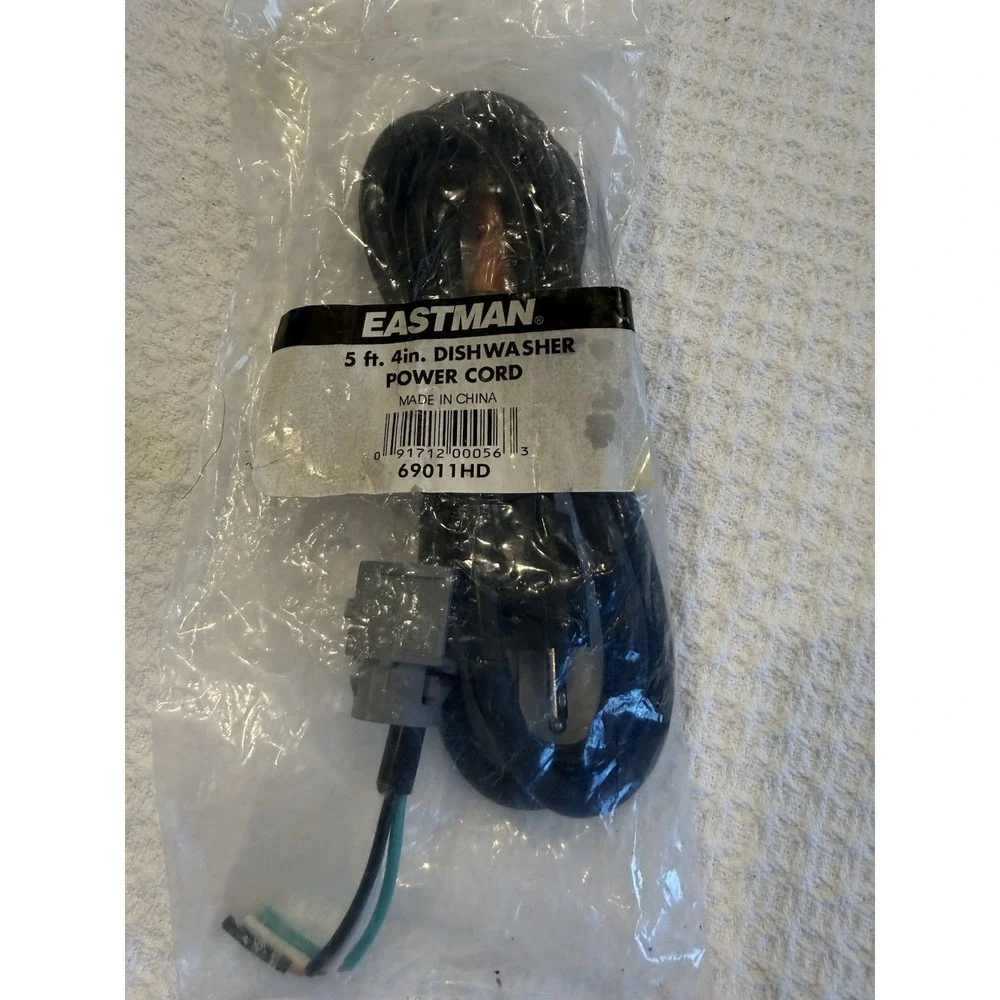 Eastman 69011HD Dishwasher Power Cord 5ft 4 In 3 Prong Appliance Cord NEW